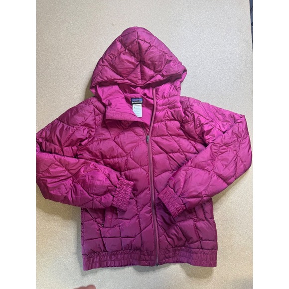Patagonia Down Sweater Hooded Puffer Jacket‎ Lightweight Warm Pink Women's S - Picture 2 of 7